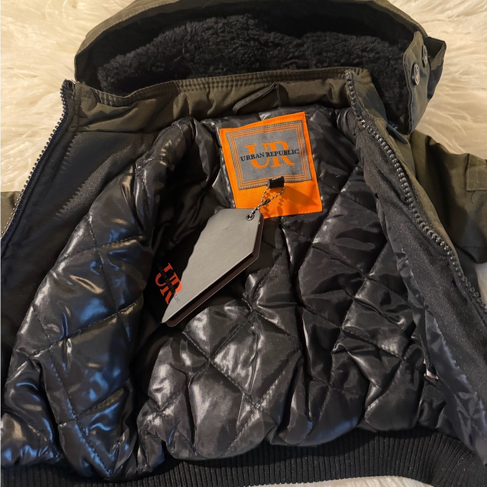 Urban Republic Dark Green Hooded Jacket Baby Boy’s 12M - Picture 6 of 8